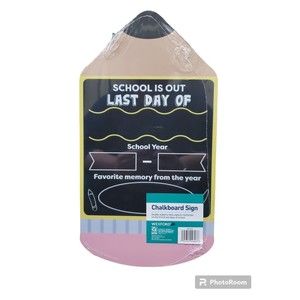 New Double-Sided School Chalkboard Sign 16" x 9" Reusable First & Last Day Of